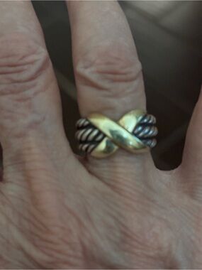 David Yurman Triple Cable X Ring Size 6